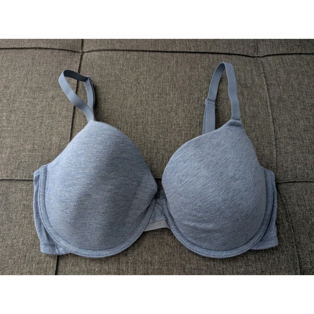 Auden The Everyday T-Shirt Bra Blue Heathered Underwire 34DD